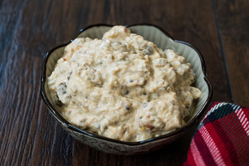 Eggplant Dip Baba Ghanoush / Ganoush (Mutabbal) with Tahini and Aubergine