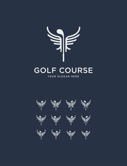 elegant golf emblem logo collection