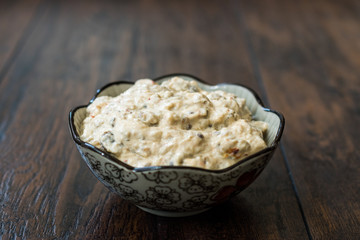 Eggplant Dip Baba Ghanoush / Ganoush (Mutabbal) with Tahini and Aubergine