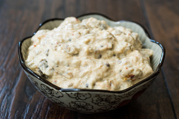 Eggplant Dip Baba Ghanoush / Ganoush (Mutabbal) with Tahini and Aubergine