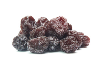 Dried  plums isolated on white background
