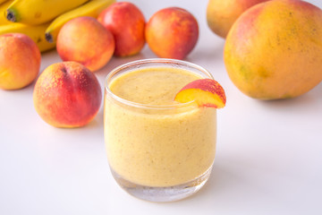 Tropical fruit smoothie in a glass