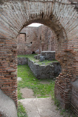 Ancient Roman Ruins, Ostia Antica, Province of Rome, Lazio, Italy.