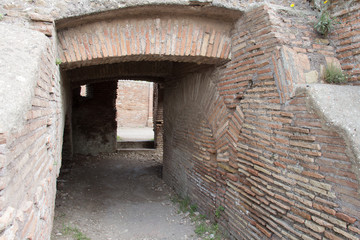 Fototapeta na wymiar Ancient Roman Ruins, Ostia Antica, Province of Rome, Lazio, Italy.