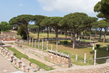 Temple Of Ceres in The Ancient Roman Port of Ostia Antica, Province of Rome, Lazio, Italy.