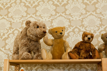 Fototapeta premium group of vintage plush bears