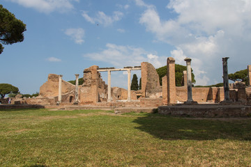 Terme del Foro in The Ancient Roman Port of Ostia Antica, Province of Rome, Lazio, Italy.