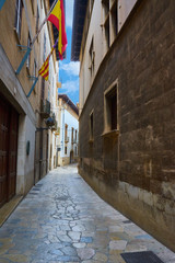 Fototapeta na wymiar Casco Antigo or old quarter of Palma with its maze of alleys