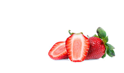 copy space strawberry isolated