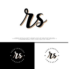R S RS initial name vintage logo vector