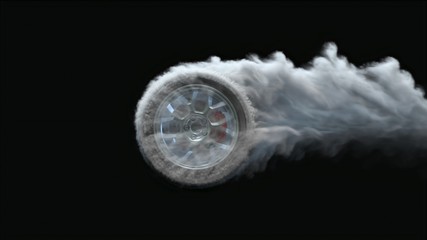 smoking car wheel 3d render