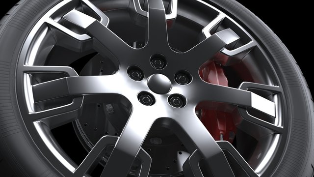 auto wheel alloy wheels close-up 3d render