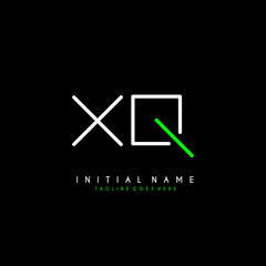 Initial X Q XQ minimalist modern logo identity vector