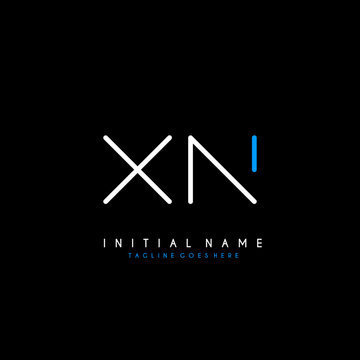 Initial X N XN minimalist modern logo identity vector