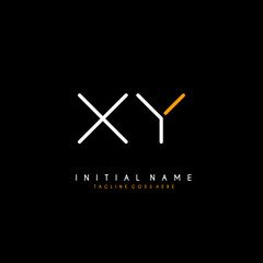 Initial X Y XY minimalist modern logo identity vector