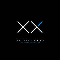 Initial X XX minimalist modern logo identity vector