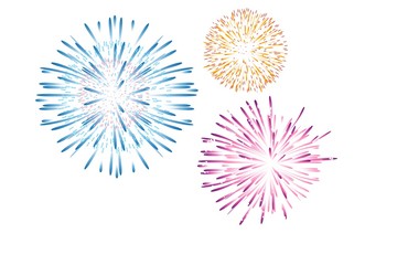 abstract background with fireworks on white