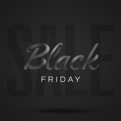 Black Friday Sale and discount banner design with 3d lettering. Concept for sale banners, posters, cards.