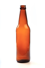 .empty beer bottle on a white background  - Image