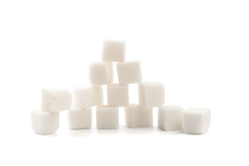 .Sugar cubes on white background isolated - Image