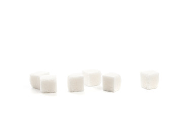 .Sugar cubes on white background isolated - Image