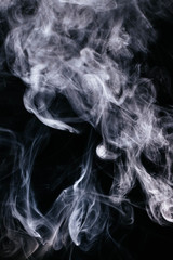 Wavy smoke on black background