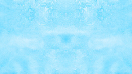 Aquarelle painted paper textured canvas for vintage design, invitation card, template. Light blue sky shades color watercolor illustration, creative background, smeared turquoise frame