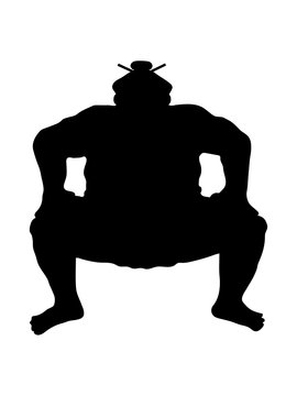 sumoringer sumo ringer asiatisch japanisch sport ringen pose k&auml;mpfen hocke dick fett cool lustig silhouette stark k&auml;mpfen chinesisch gro&szlig; design clipart