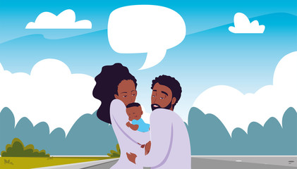 mom and dad carrying her newborn