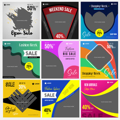 Social media post design templates collection for instagram