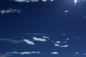 Obraz na płótnie Canvas fluffy white beautiful clouds on clear fresh bright blue sky