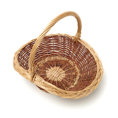 empty basket on white background 
