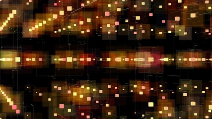 Obraz premium 3d Illustration,3D rendering, abstract geometric background, Line and Bokeh is blue and red colour, architectural design chart, Big Data connection and technology