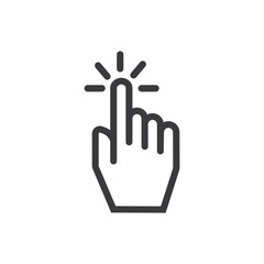 Clicking finger icon, click symbol for website design.