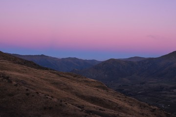 Fototapeta na wymiar Pink Sky At Twilight