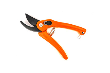 Secateurs pruner isolated on the white background.