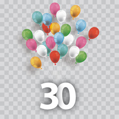 Colored Transparent Balloons Bunch 30