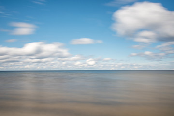Fototapeta na wymiar Long Exposure Photograph of the Baltic Sea at a Beach in Latvia