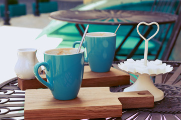 Two cups of coffee. Coffee time