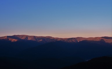 in the evening on the Bucegi mountains