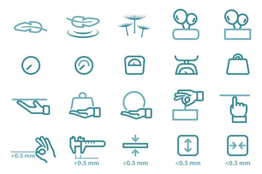 Lightweight material icon for product and thinness object.