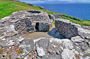 Beehive Huts  situated on the Dingle Peninsula in County Kerry in the south-west of Ireland.