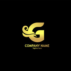 logo letter G with gold design