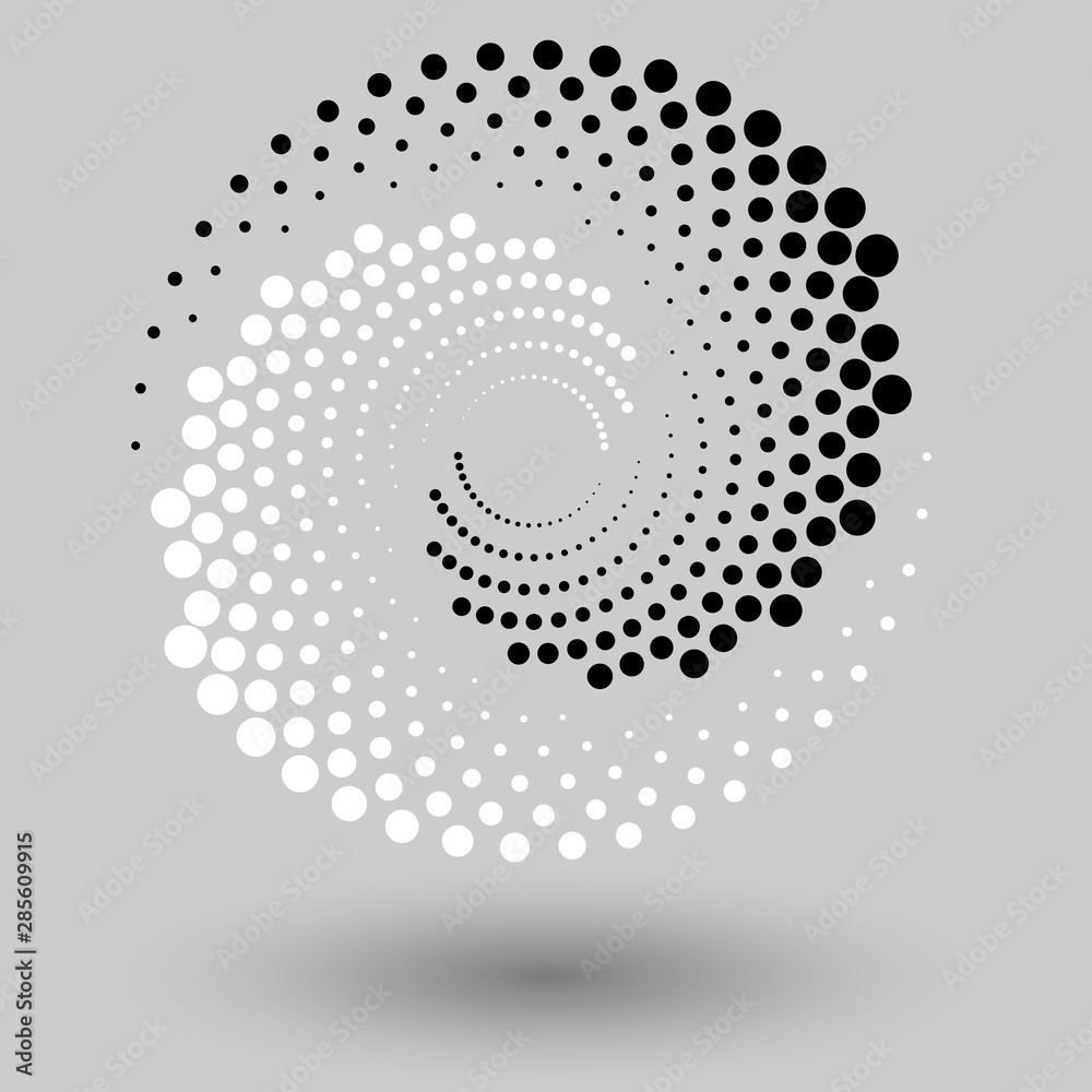 Canvas Prints abstract dotted vector background. halftone effect. spiral dotted background or icon. yin and yang s