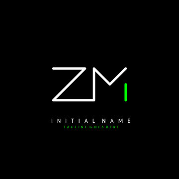 Initial Z M ZM minimalist modern logo identity vector