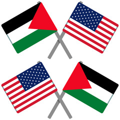 パレスチナとアメリカの旗