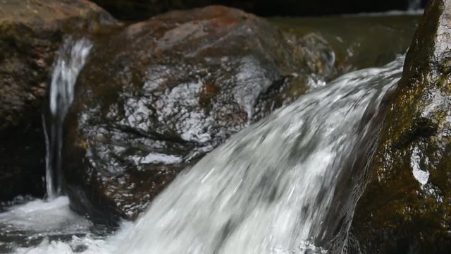 Water stream at  water fall called Goraka Ella in Sri Lanka