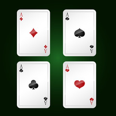 Illustration of poker cards. Illustration of aces.