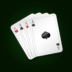 Illustration of poker cards. Illustration of aces.
