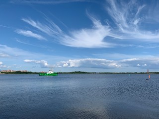 view on the river and blue sky